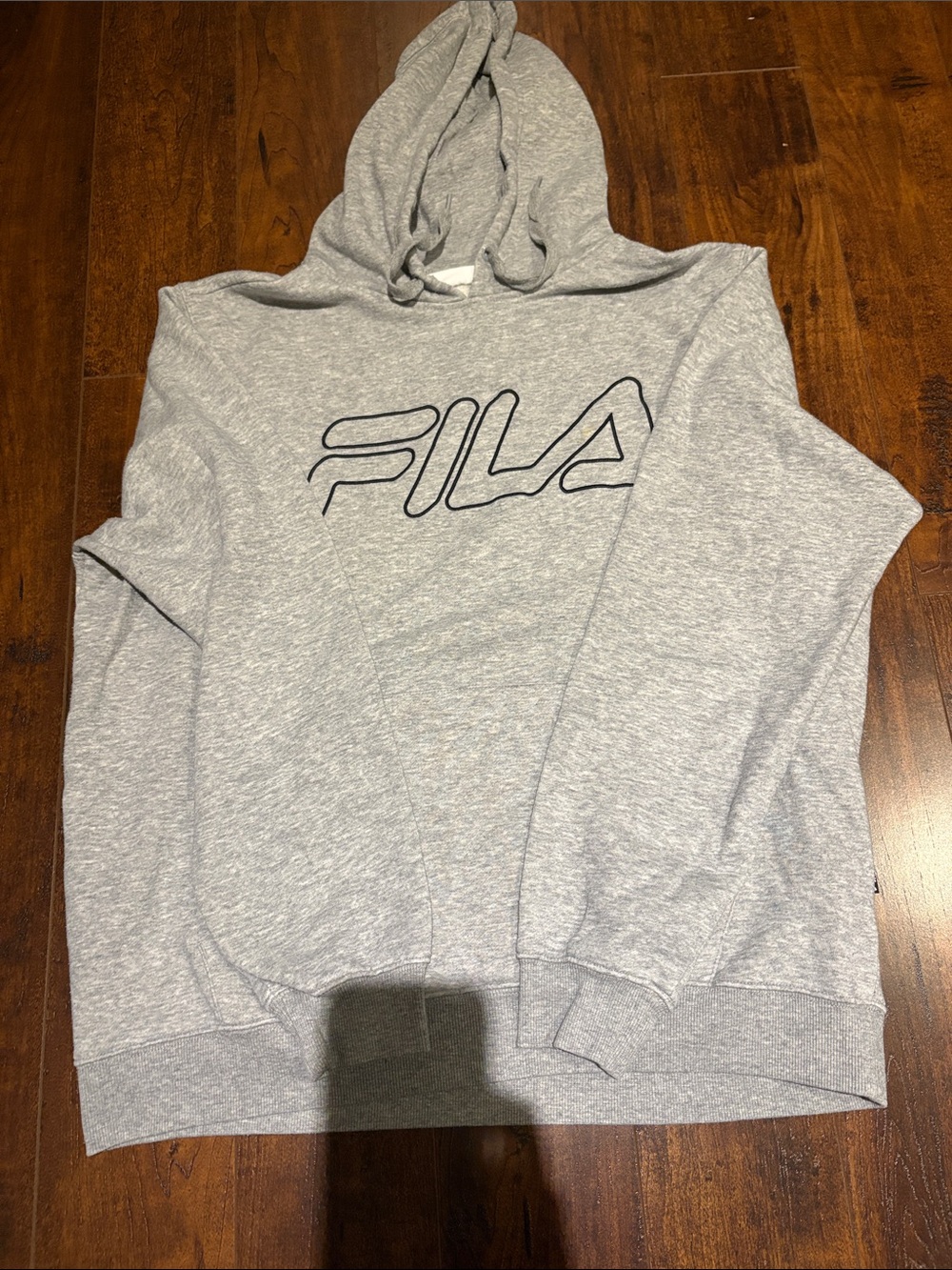 Fila Light Gray Pullover Hoodie with Outline Logo